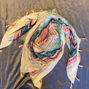 Tribal print tile square scarf